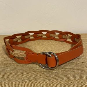 Linea Pelle leather jute rope woven belt, size S
